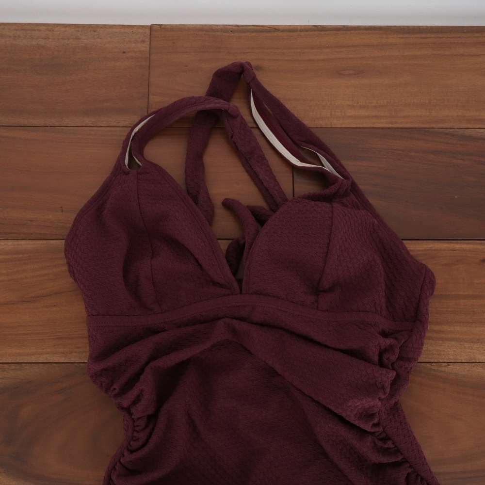 Cupshe Plum Plunging Tummy Control One Piece Swimsuit Womens M‎ Purple Stretch - Picture 4 of 11